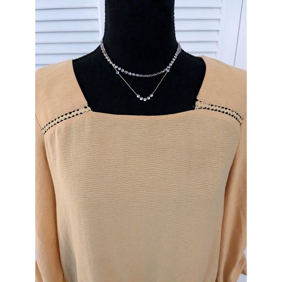 Zara Basic Dress Womens M Yellow Peasant Flowy Boho Boxy Fit Mini Cottagecore - Picture 2 of 16